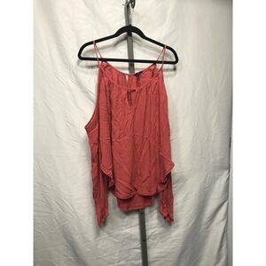 Aeropostale Womens Coral Cold Shoulder Long Sleeve Blouse Top Plus Size XXL